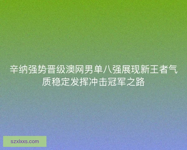 辛纳强势晋级澳网男单八强展现新王者气质稳定发挥冲击冠军之路
